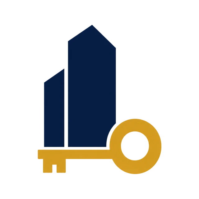 Commercial property, key, and handshake for broker coordination