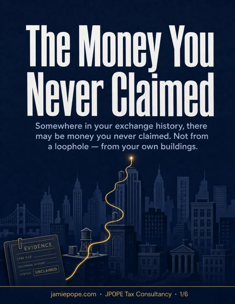 The Money You Never Claimed storybook cover for the JPOPE 1031 Exchange Audit guide resource